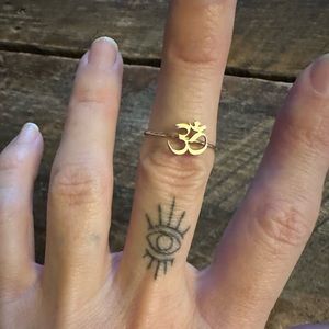 14k solid gold ohm ring yogini yoga om size 7.5